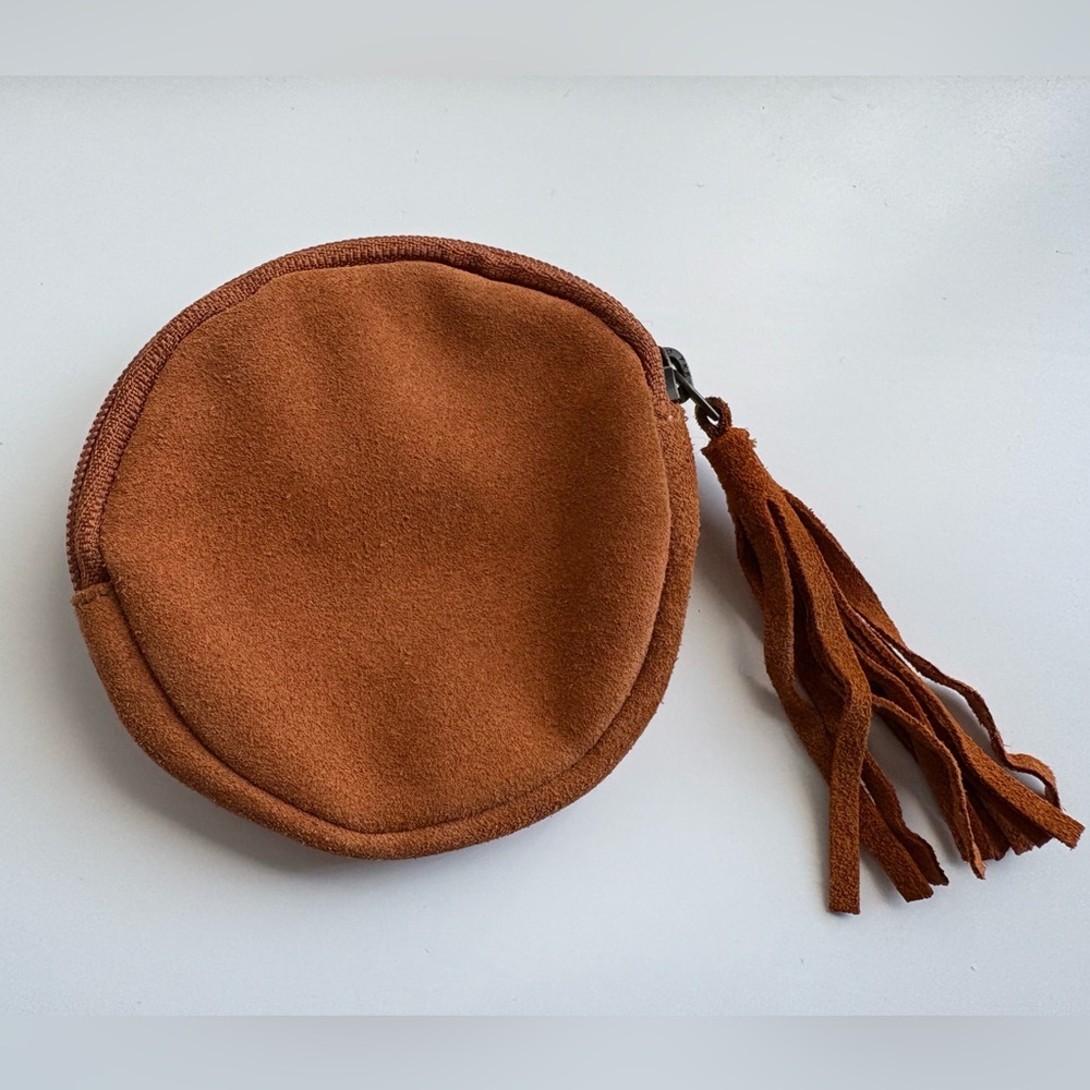 Cost Plus World Market Exclusive Genuine Suede Fringe Coin Pouch